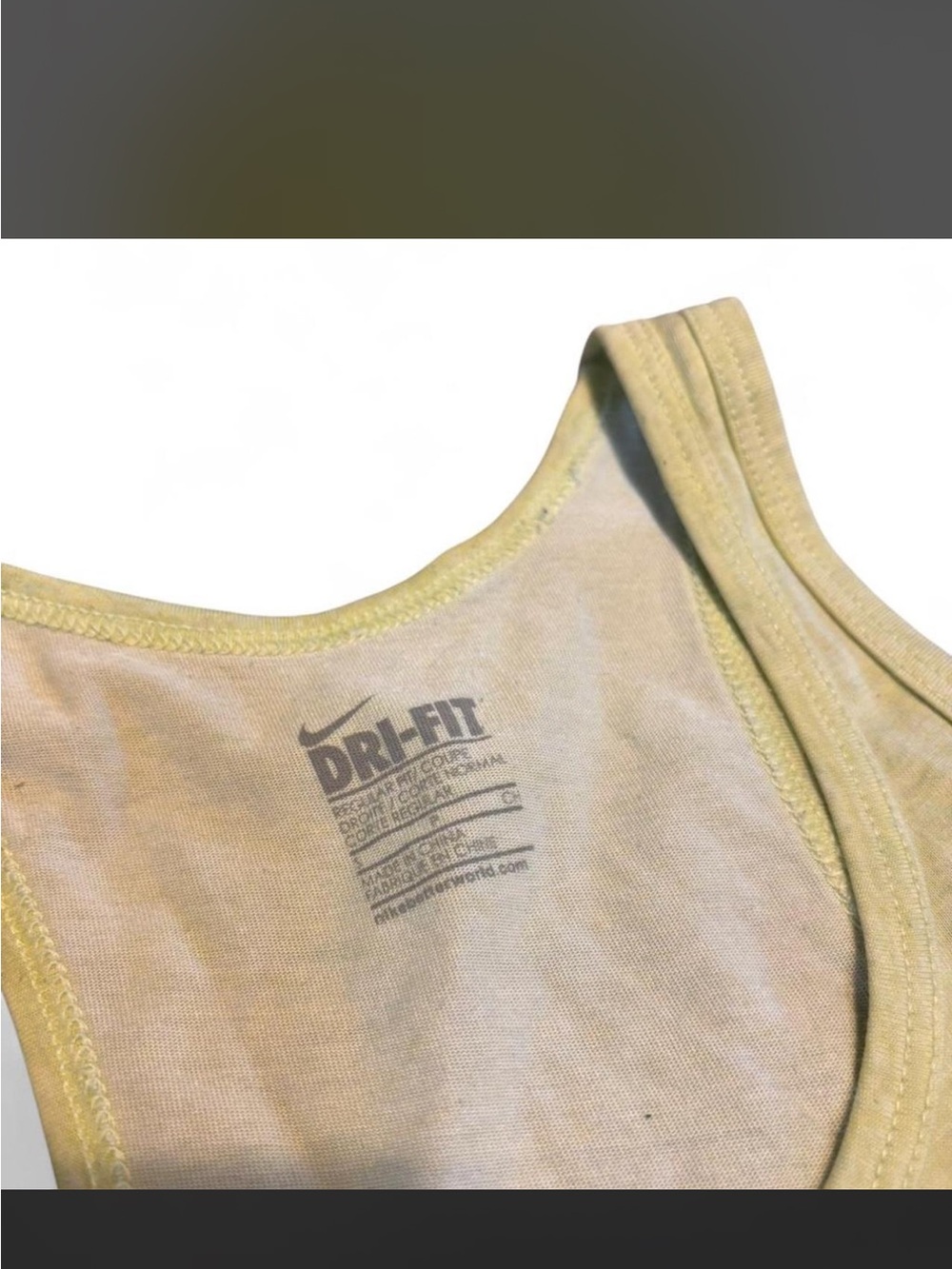Nike Yellow Racerback Dri-FIT Tank Top - Picture 2 of 4